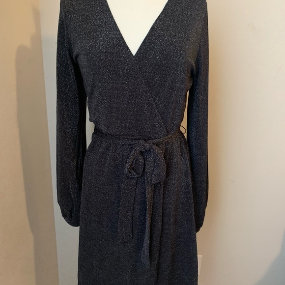 Black Surplice Dress - Picture 2 of 6